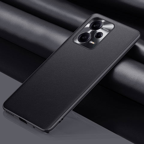 Funda Lujo Cuero Carcasa QK1 para Xiaomi Redmi Note 12 Pro 5G Negro