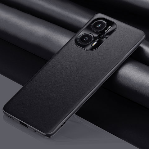 Funda Lujo Cuero Carcasa QK1 para Xiaomi Redmi Note 12 Turbo 5G Negro