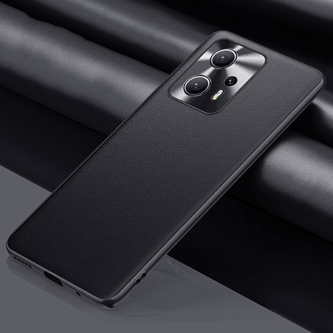 Funda Lujo Cuero Carcasa QK1 para Xiaomi Redmi Note 12T Pro 5G Negro