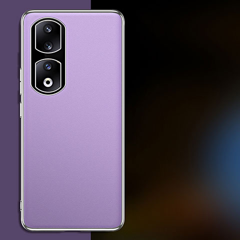 Funda Lujo Cuero Carcasa QK2 para Huawei Honor 90 Pro 5G Morado