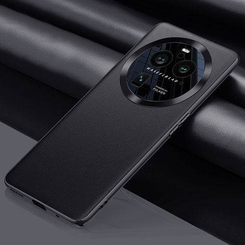 Funda Lujo Cuero Carcasa QK2 para Oppo Find X6 5G Negro