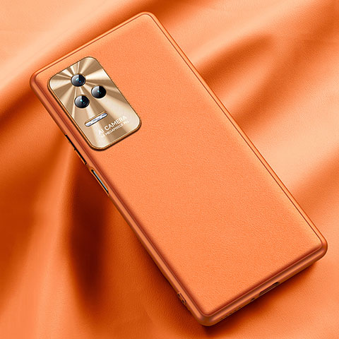 Funda Lujo Cuero Carcasa QK2 para Xiaomi Poco F4 5G Naranja