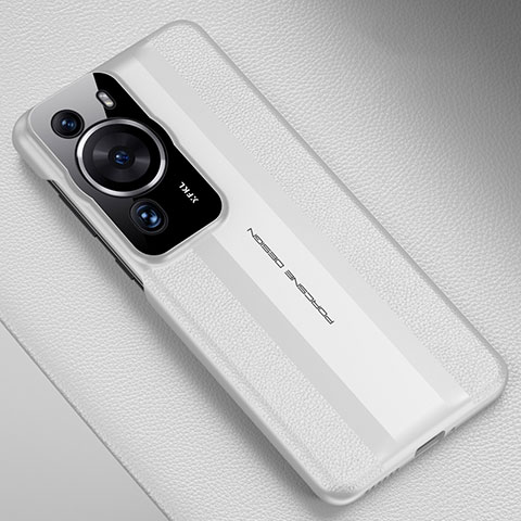 Funda Lujo Cuero Carcasa QK3 para Huawei P60 Pro Blanco