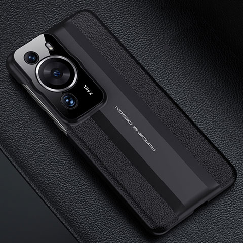 Funda Lujo Cuero Carcasa QK3 para Huawei P60 Pro Negro