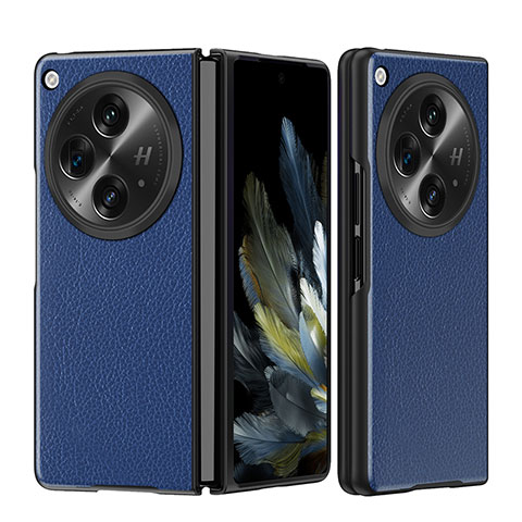 Funda Lujo Cuero Carcasa QK3 para OnePlus Open 5G Azul