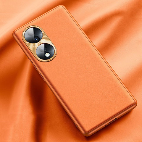 Funda Lujo Cuero Carcasa QK4 para Huawei Honor 70 5G Naranja