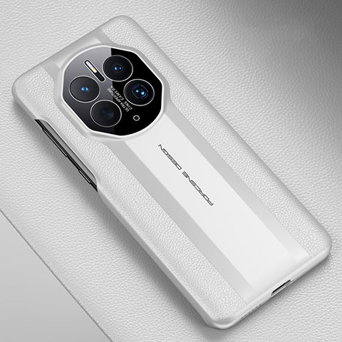 Funda Lujo Cuero Carcasa QK4 para Huawei Mate 50 Pro Blanco