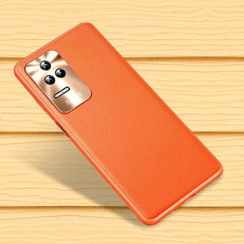 Funda Lujo Cuero Carcasa QK4 para Xiaomi Redmi K50 5G Naranja