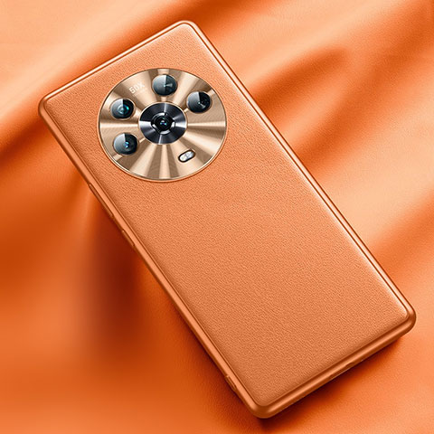 Funda Lujo Cuero Carcasa QK5 para Huawei Honor Magic4 5G Naranja