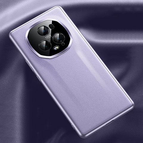 Funda Lujo Cuero Carcasa QK5 para Huawei Honor Magic5 Ultimate 5G Purpura Claro