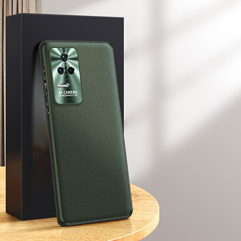 Funda Lujo Cuero Carcasa QK5 para Xiaomi Redmi K50 5G Verde