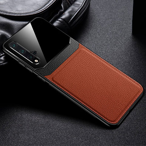 Funda Lujo Cuero Carcasa R01 para Huawei Honor 20 Marron