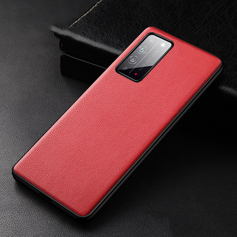 Funda Lujo Cuero Carcasa R01 para Huawei Honor X10 5G Rojo