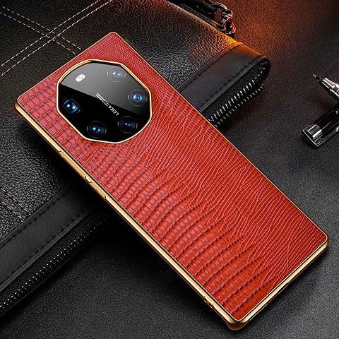 Funda Lujo Cuero Carcasa R01 para Huawei Mate 40 RS Rojo