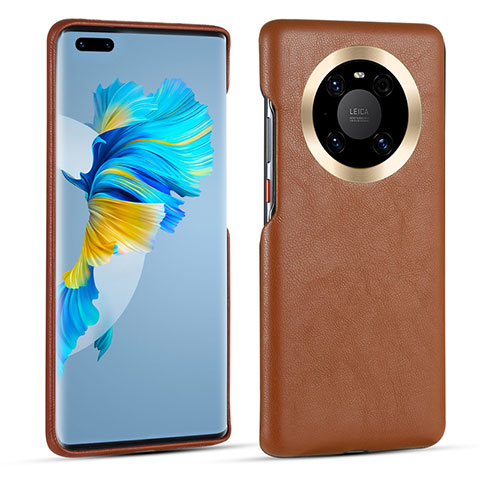 Funda Lujo Cuero Carcasa R01 para Huawei Mate 40E Pro 5G Marron