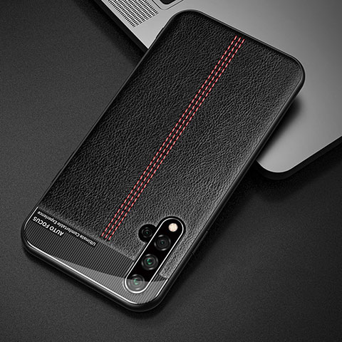 Funda Lujo Cuero Carcasa R01 para Huawei Nova 5 Negro