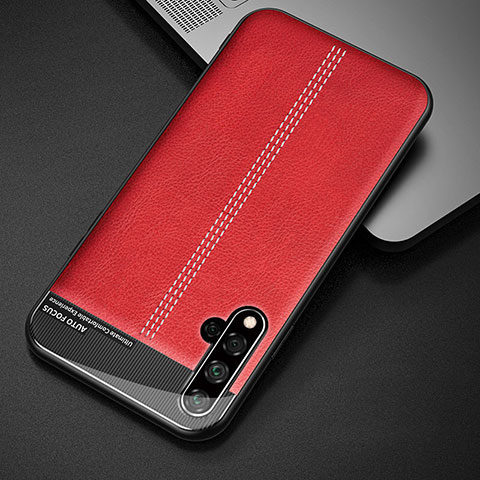 Funda Lujo Cuero Carcasa R01 para Huawei Nova 5 Rojo