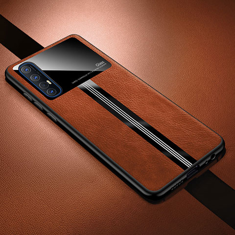 Funda Lujo Cuero Carcasa R01 para Oppo Find X2 Neo Marron