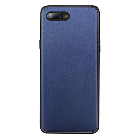 Funda Lujo Cuero Carcasa R01 para Oppo K1 Azul