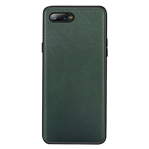 Funda Lujo Cuero Carcasa R01 para Oppo K1 Verde