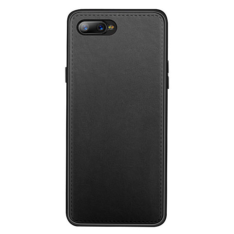 Funda Lujo Cuero Carcasa R01 para Oppo RX17 Neo Negro