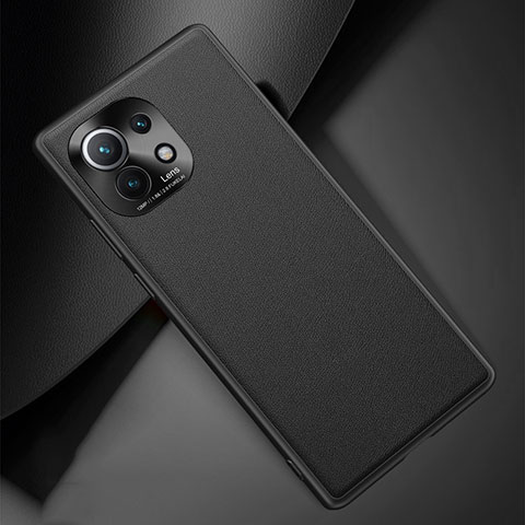 Funda Lujo Cuero Carcasa R01 para Xiaomi Mi 11 Lite 4G Negro