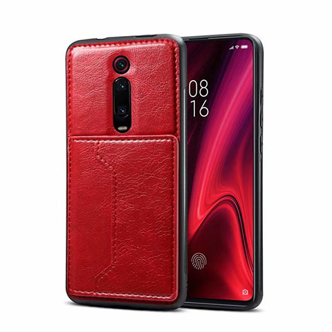 Funda Lujo Cuero Carcasa R01 para Xiaomi Mi 9T Pro Rojo