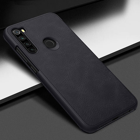 Funda Lujo Cuero Carcasa R01 para Xiaomi Redmi Note 8 (2021) Negro