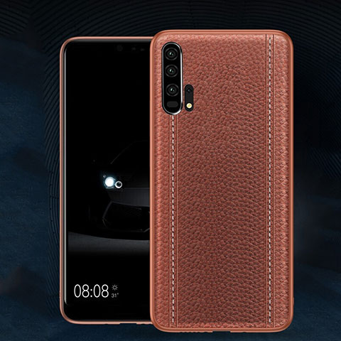 Funda Lujo Cuero Carcasa R02 para Huawei Honor 20 Pro Marron