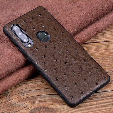 Funda Lujo Cuero Carcasa R02 para Huawei Honor 20E Marron