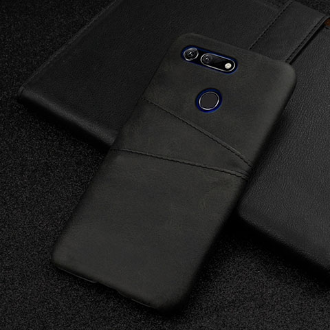 Funda Lujo Cuero Carcasa R02 para Huawei Honor View 20 Negro