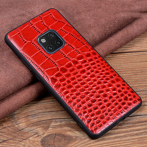 Funda Lujo Cuero Carcasa R02 para Huawei Mate 20 Pro Rojo