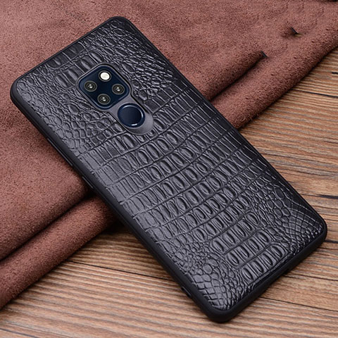 Funda Lujo Cuero Carcasa R02 para Huawei Mate 20 X 5G Negro