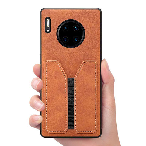 Funda Lujo Cuero Carcasa R02 para Huawei Mate 30 Pro Naranja