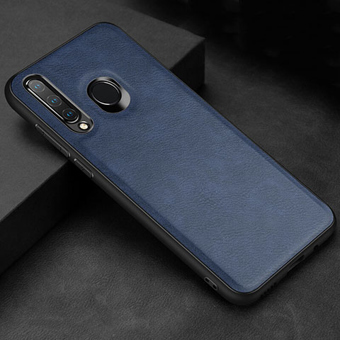 Funda Lujo Cuero Carcasa R02 para Huawei Nova 4e Azul