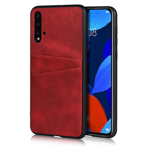 Funda Lujo Cuero Carcasa R02 para Huawei Nova 5 Pro Rojo