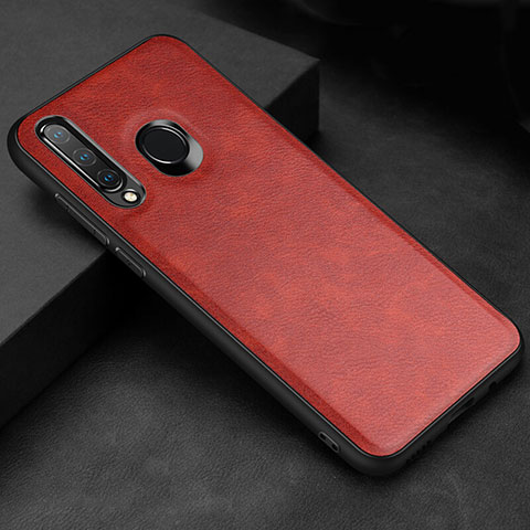 Funda Lujo Cuero Carcasa R02 para Huawei P30 Lite XL Rojo