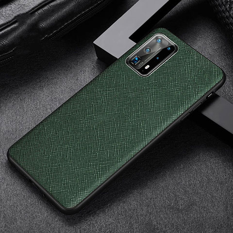 Funda Lujo Cuero Carcasa R02 para Huawei P40 Pro+ Plus Verde