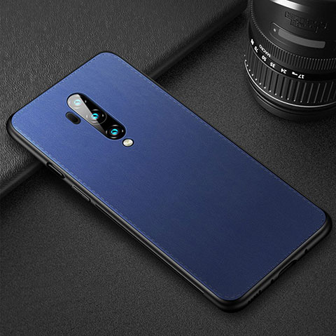 Funda Lujo Cuero Carcasa R02 para OnePlus 7T Pro Azul