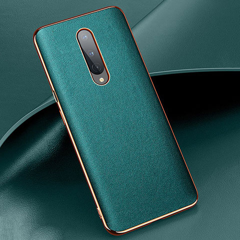 Funda Lujo Cuero Carcasa R02 para OnePlus 8 Verde