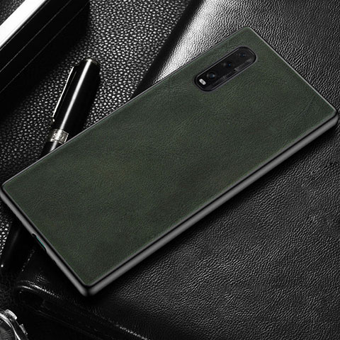 Funda Lujo Cuero Carcasa R02 para Oppo Find X2 Gris