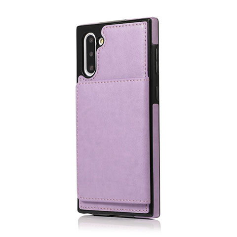 Funda Lujo Cuero Carcasa R02 para Samsung Galaxy Note 10 5G Morado