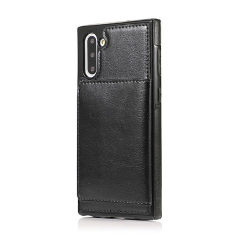 Funda Lujo Cuero Carcasa R02 para Samsung Galaxy Note 10 5G Negro