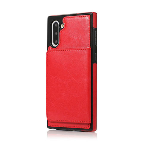 Funda Lujo Cuero Carcasa R02 para Samsung Galaxy Note 10 5G Rojo