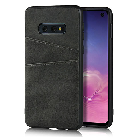 Funda Lujo Cuero Carcasa R02 para Samsung Galaxy S10e Negro