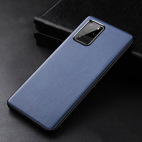 Funda Lujo Cuero Carcasa R02 para Samsung Galaxy S20 Ultra 5G Azul