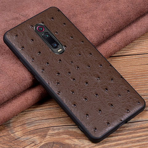 Funda Lujo Cuero Carcasa R02 para Xiaomi Redmi K20 Marron