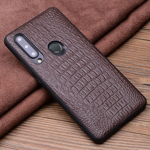 Funda Lujo Cuero Carcasa R03 para Huawei Honor 20E Marron