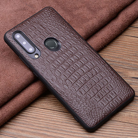 Funda Lujo Cuero Carcasa R03 para Huawei Honor 20i Marron