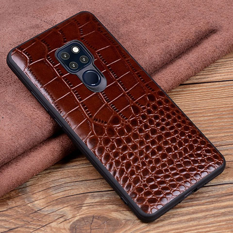 Funda Lujo Cuero Carcasa R03 para Huawei Mate 20 X 5G Marron